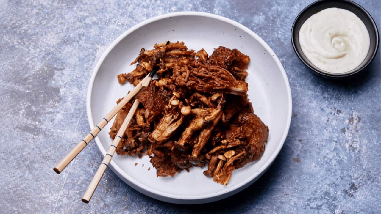 Golden-brown karaage mushrooms on a plate