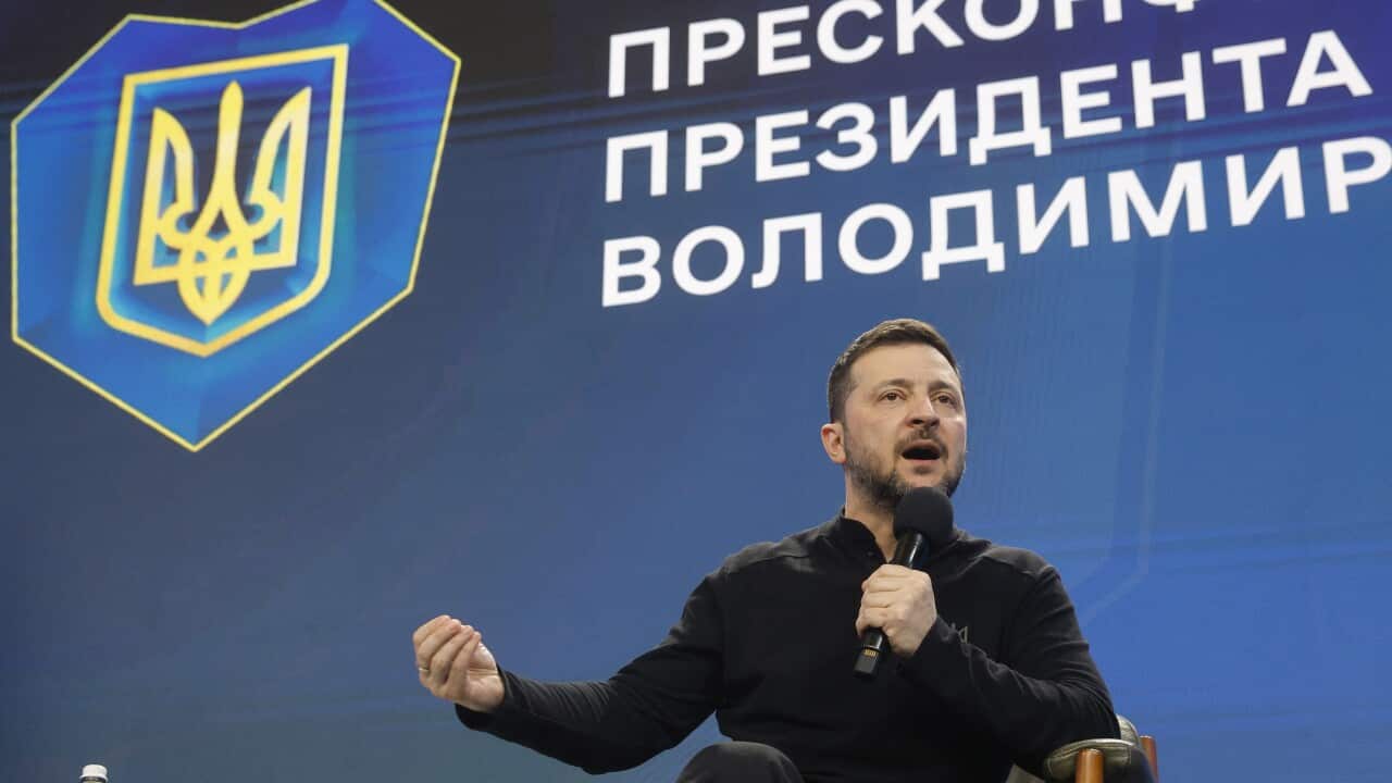 Ukraine's President Zelensky holds a press conference in Kyiv