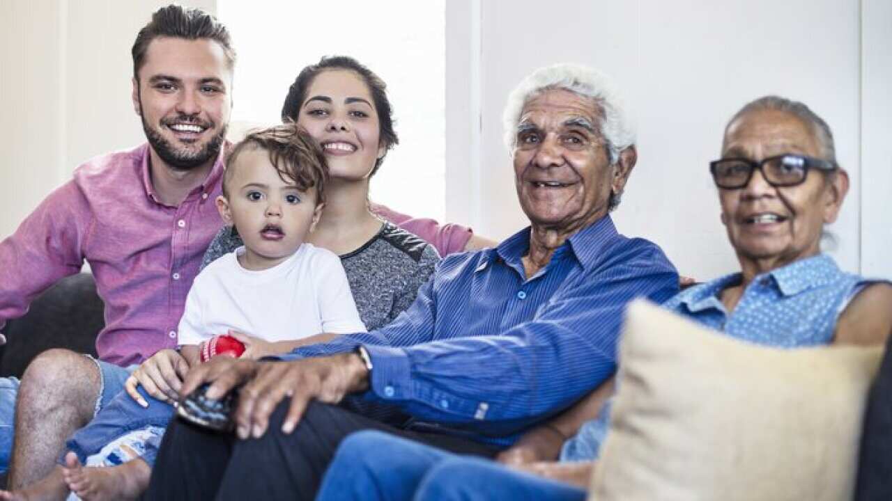 An aboriginal family at home