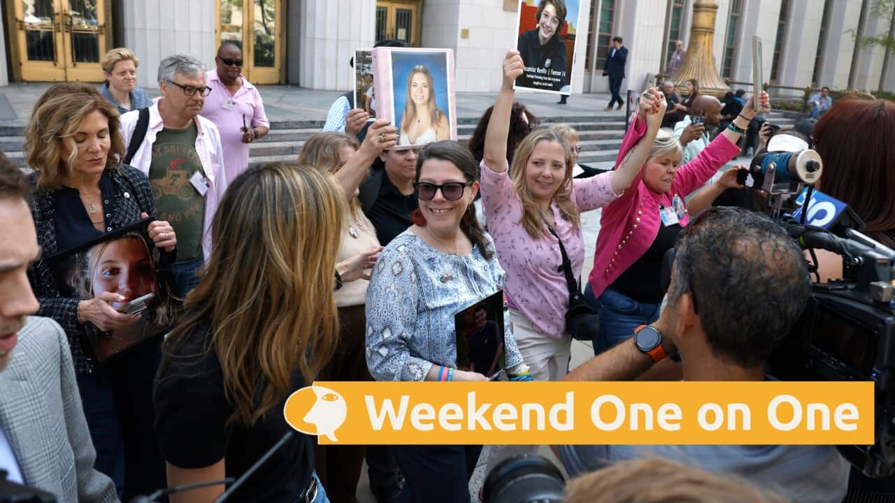 Family members celebrate the finding against the social media giants (Getty).jpg