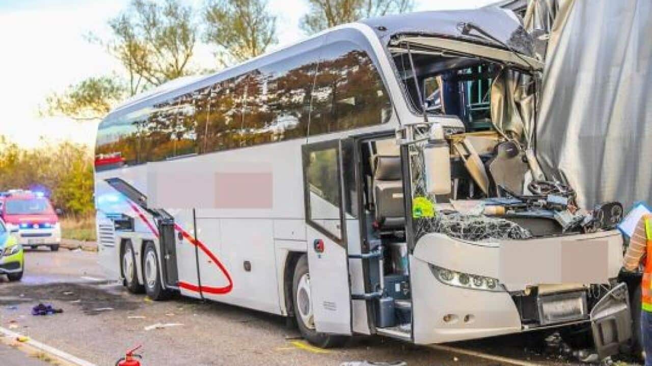 At least nine people were seriously injured in the crash near Heidelberg.