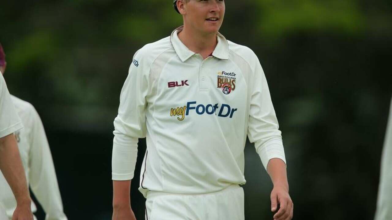 Matthew Renshaw of Queensland walks off the field