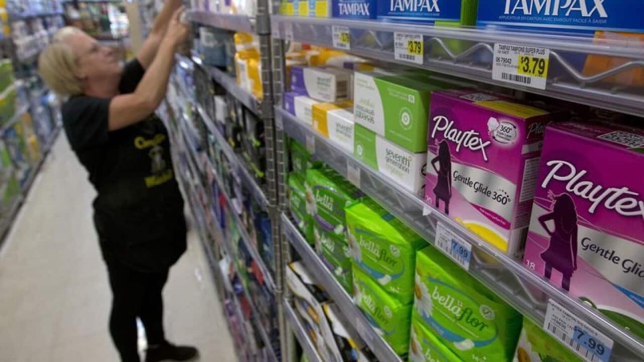 The 10 per cent GST on feminine hygiene products such as tampons will be removed from January 1.