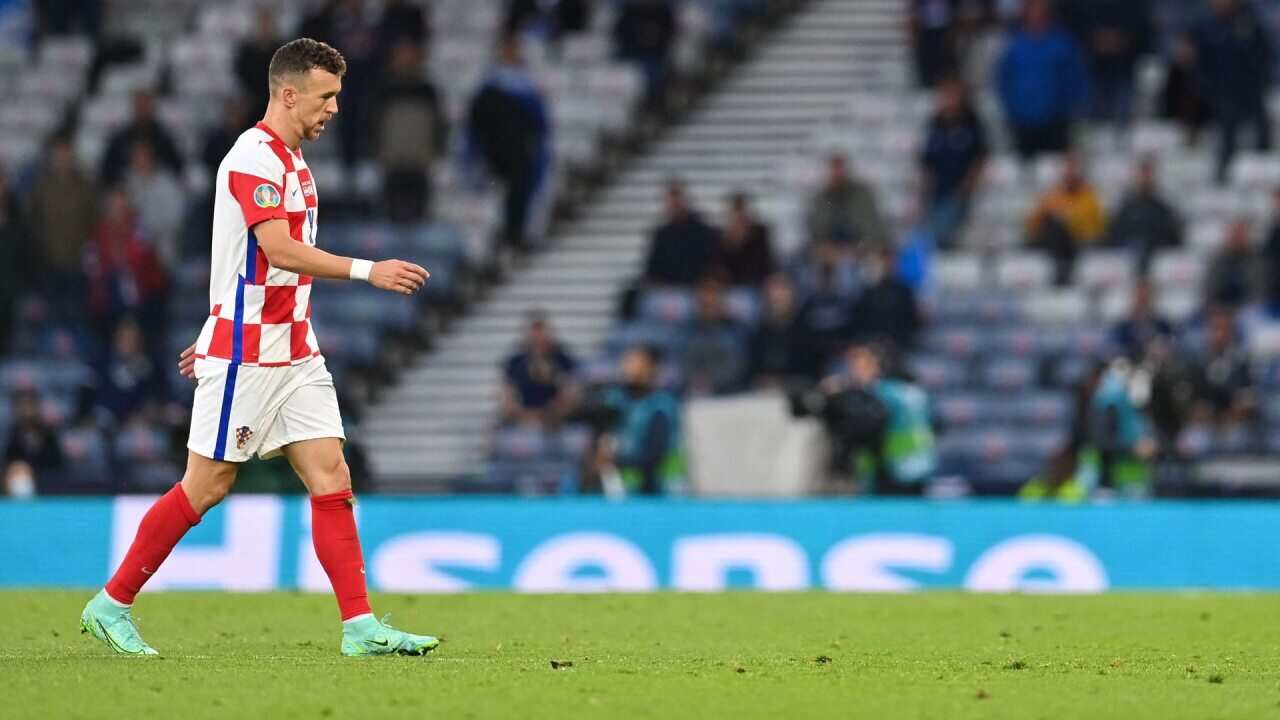 Ivan Perisic during a match for Croatia