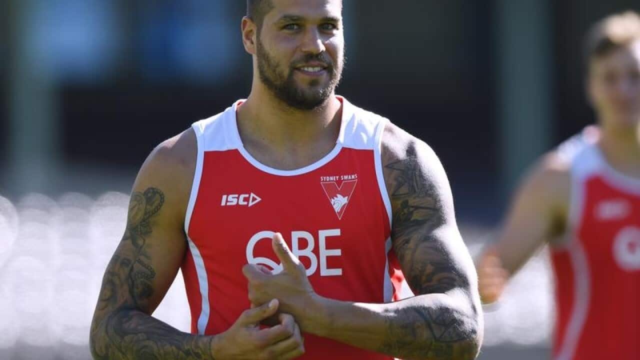 AFL player Lance Franklin of the Sydney Swans at training.