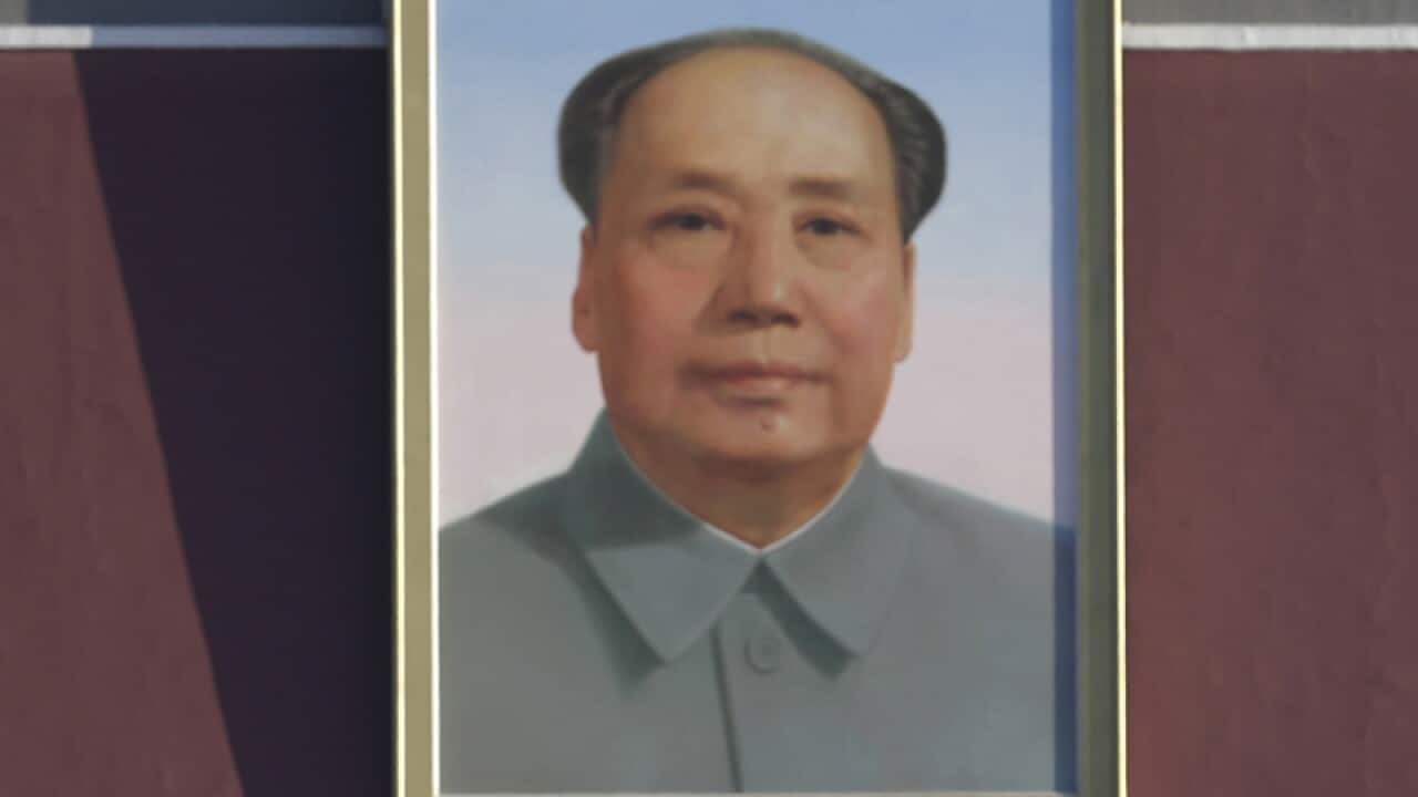 A portrait of Communist China founder Mao Zedong