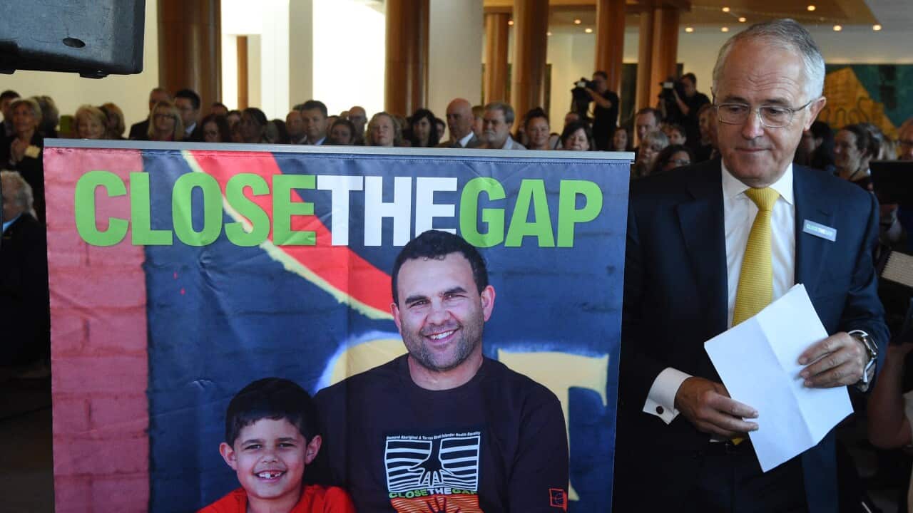 Prime Minister Malcolm Turnbull at the release of the 2016 Closing the Gap report