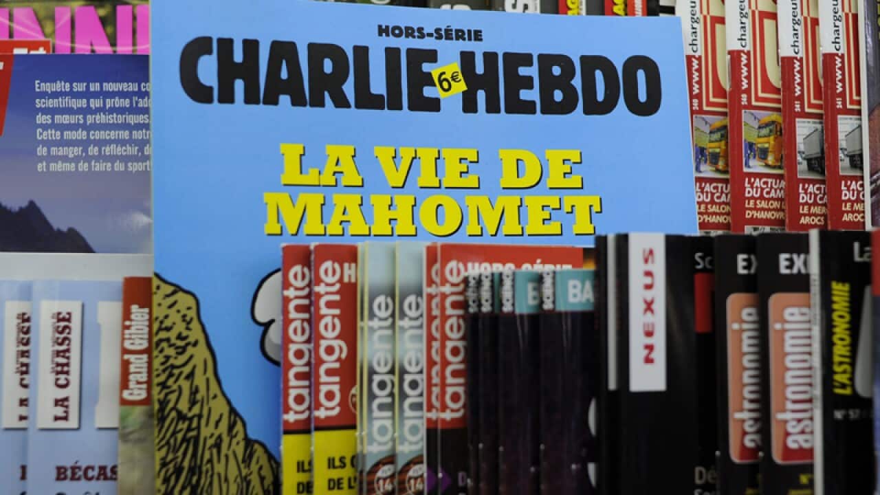 A Charlie Hebdo magazine cover.