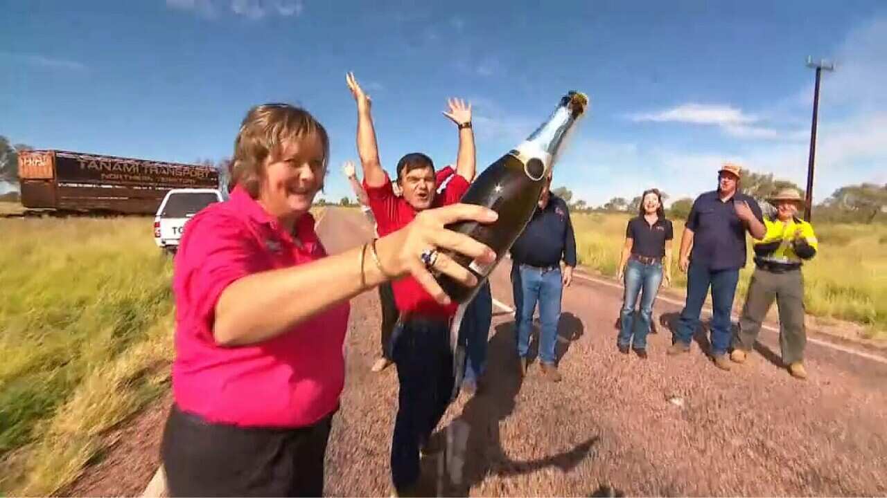 Celebrating the opening of the Outback Way
