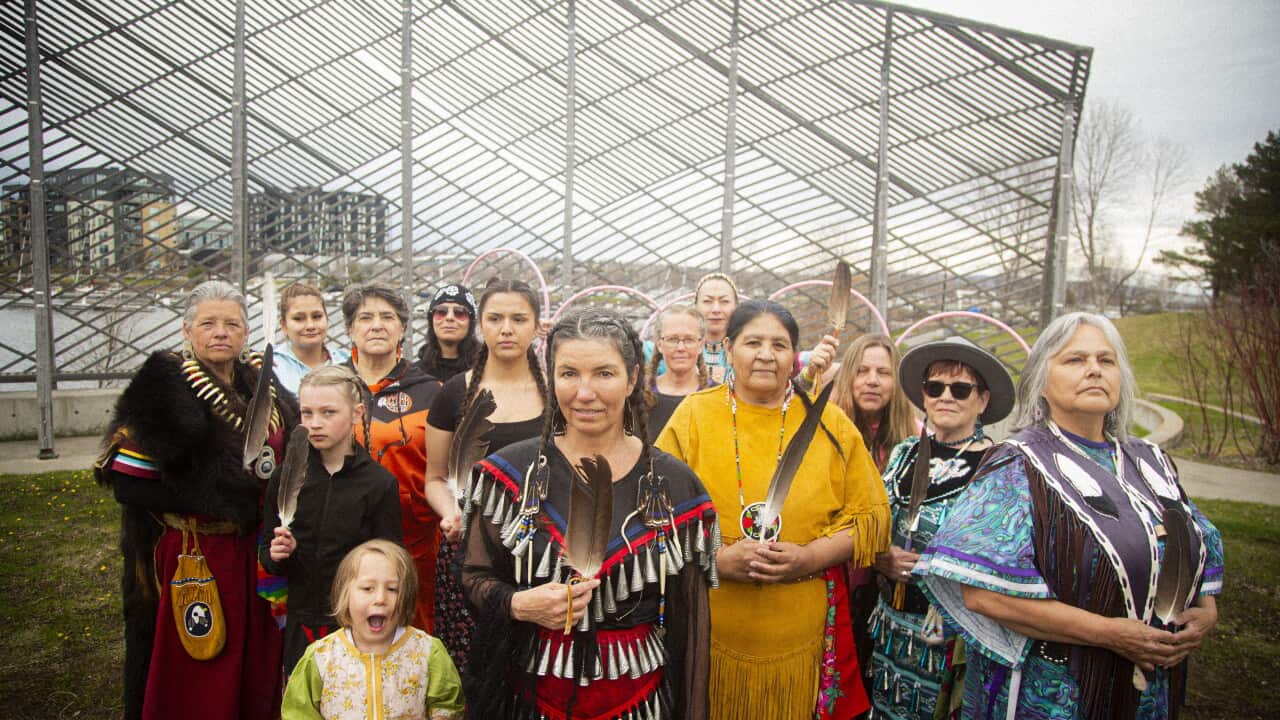 Shy-Anne Hovorka, Raise My Fist, music video group photo Long Lake #58 First Nation.