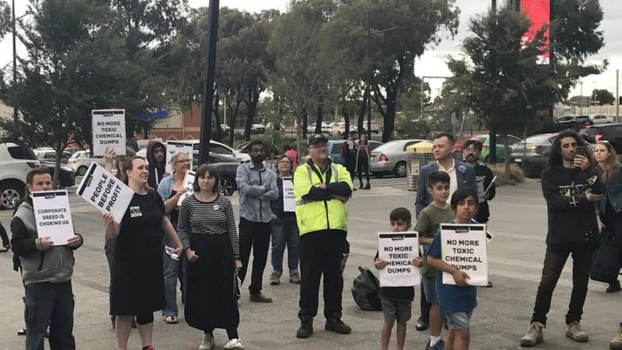 Residents and protesters gather in Broadmeadows