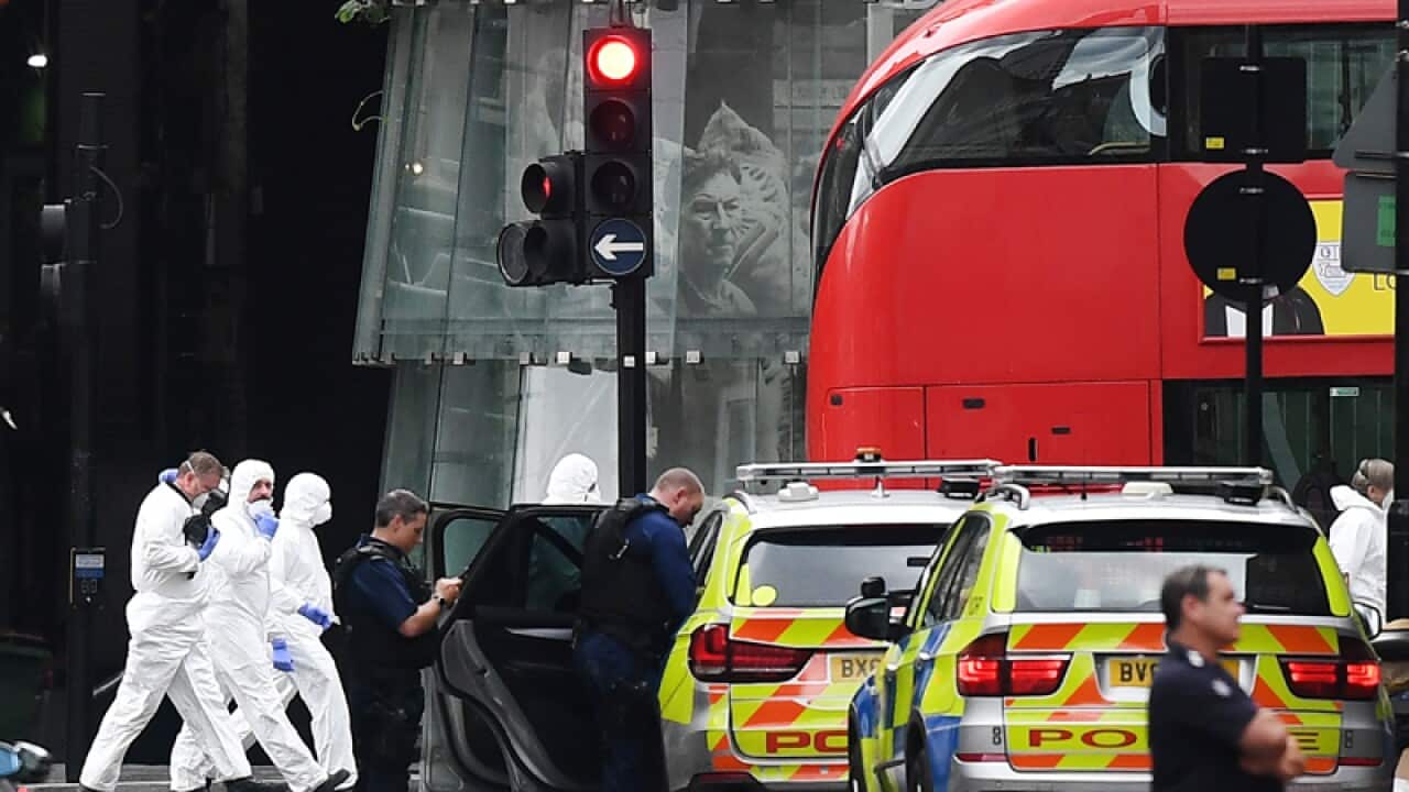 British police at work close to Borough Market