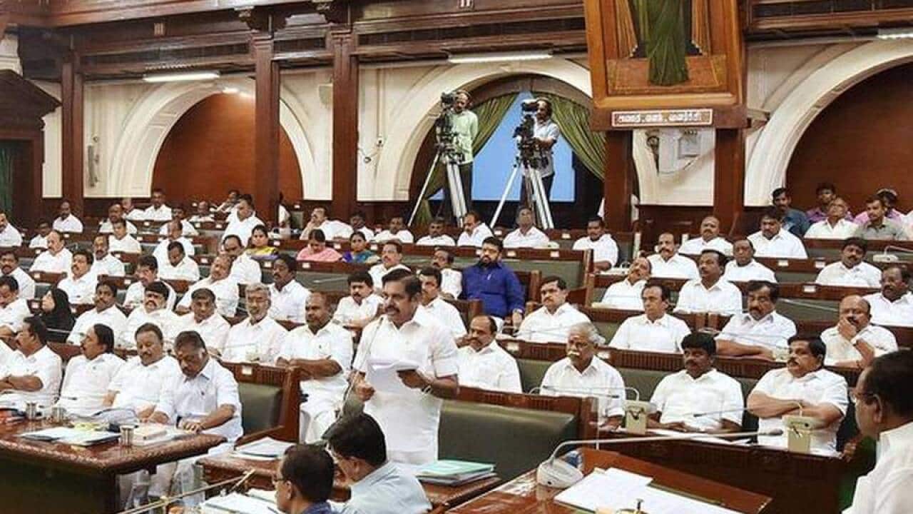 Tamilnadu Chief minister Edappadi K Palanisamy addressing the assembly