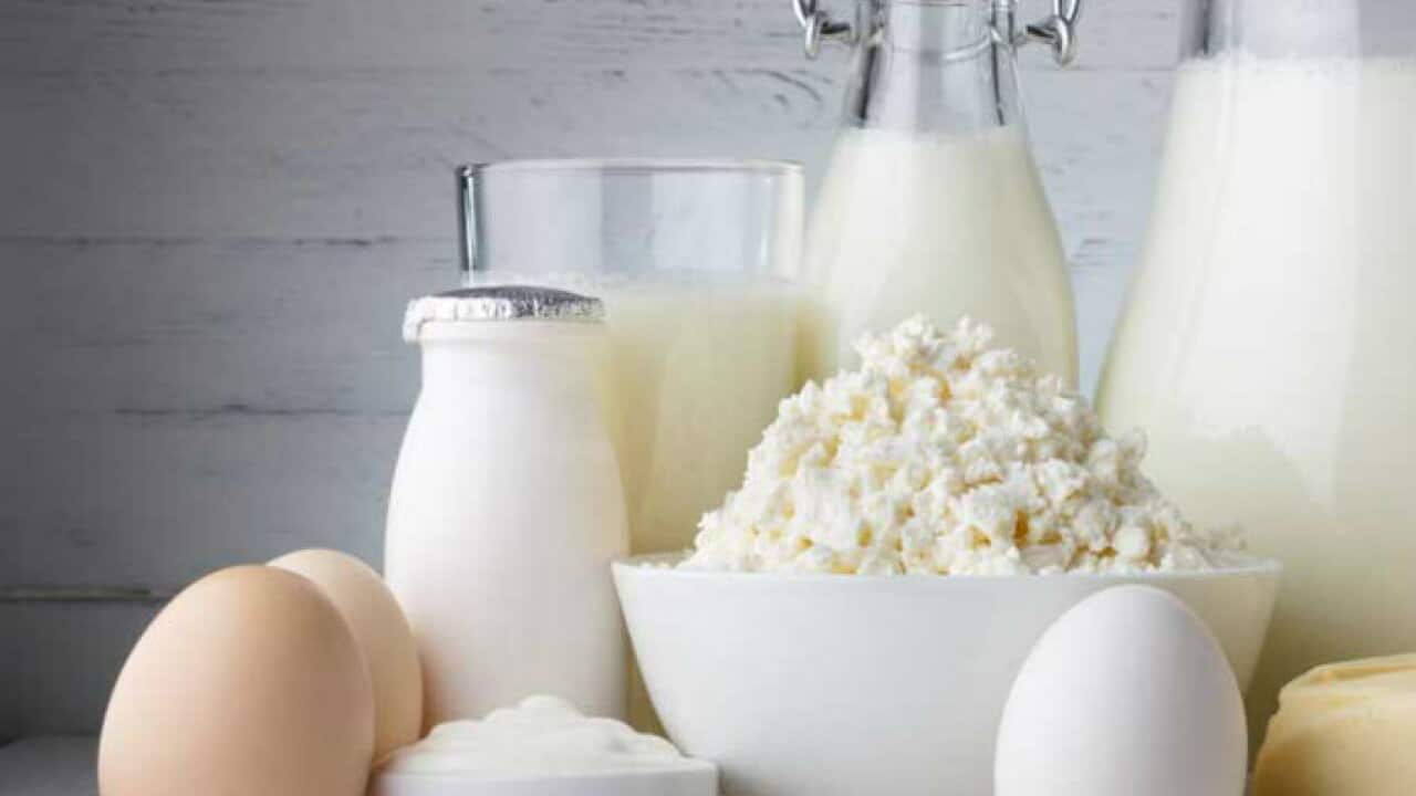 Consumption of dairy, meat and eggs.