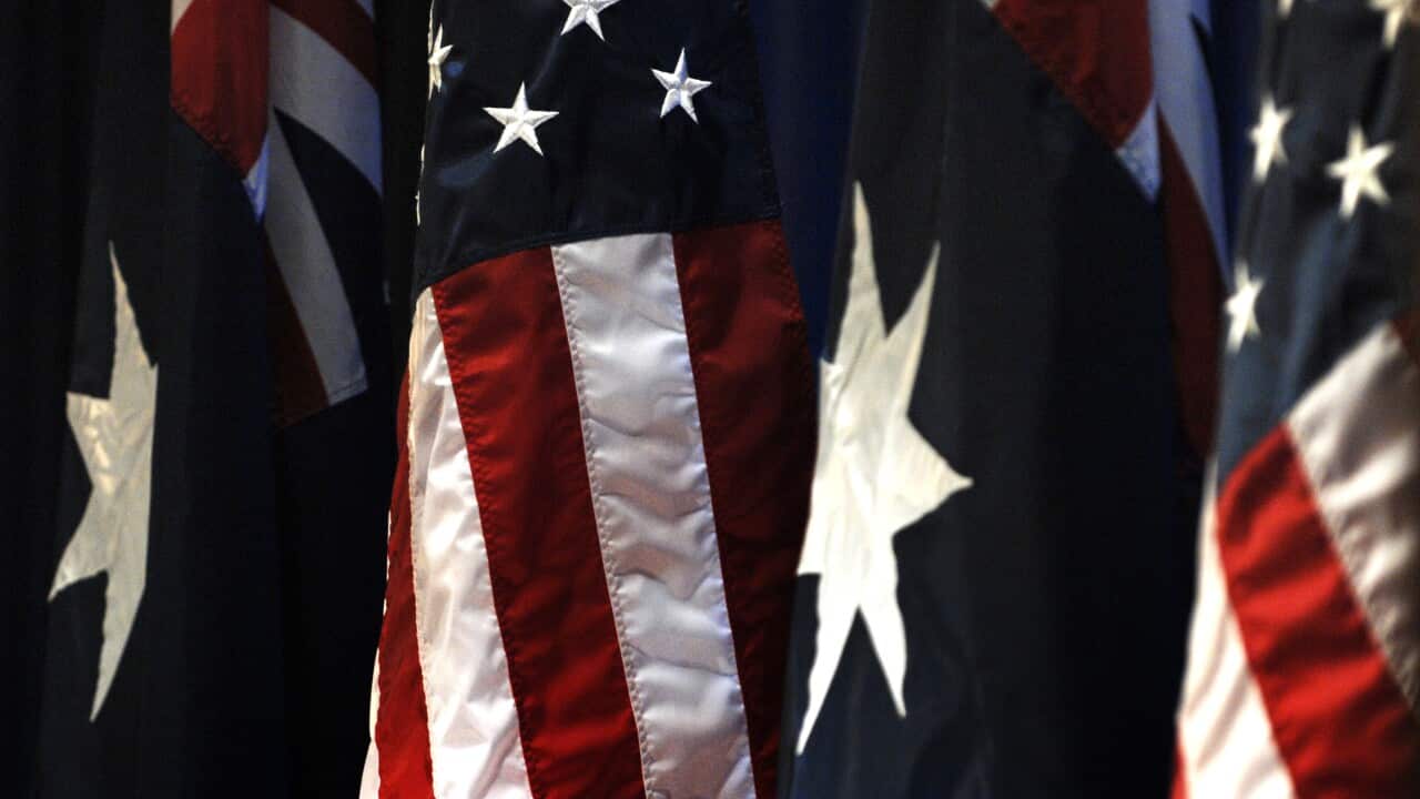The Australian and US flags