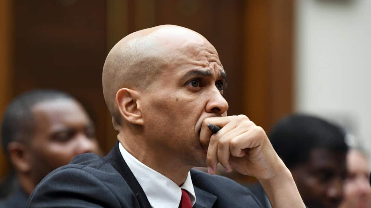 Democratic Senator Cory Booker testifies in front of the House Judiciary Subcommittee on the Constitution, Civil Rights and Civil Liberties