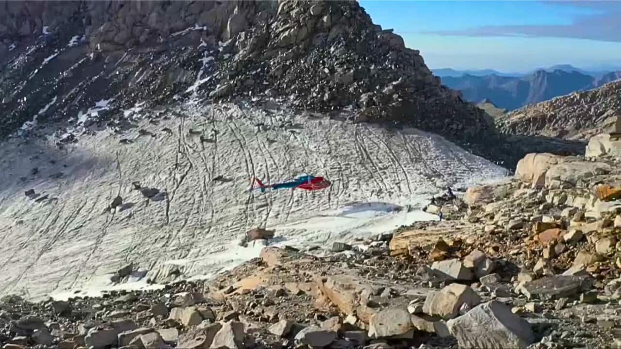 Climate expert Gianpaolo Palladino flies in to check the health of Italy's disappearing glaciers (SBS).jpg