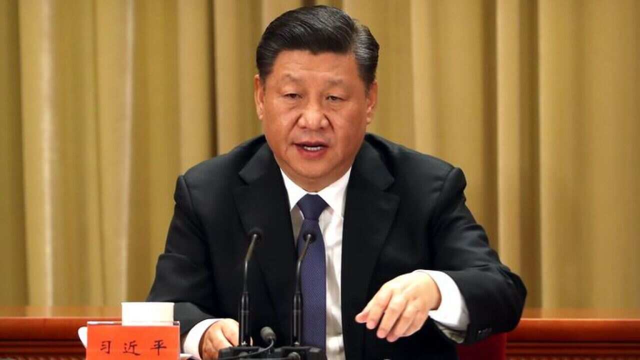 China's President Xi Jinping gives the Message to Compatriots in Taiwan, from the Great Hall of the People in Beijing