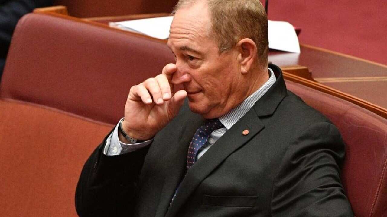 Senator Fraser Anning during a censure motion against him.
