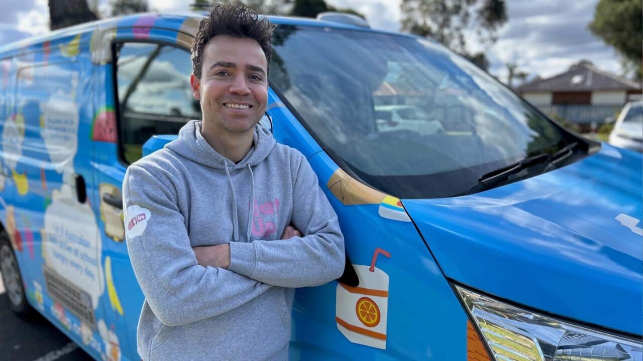 Eat Up founder Lyndon Galea with one of his delivery vans (SBS-Scott Cardwell).jpg