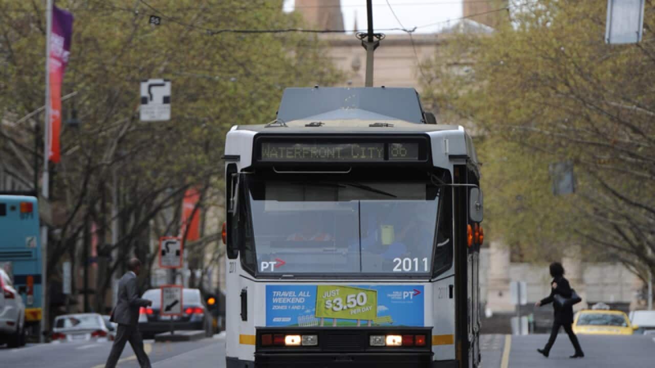 A tram in Melbourne