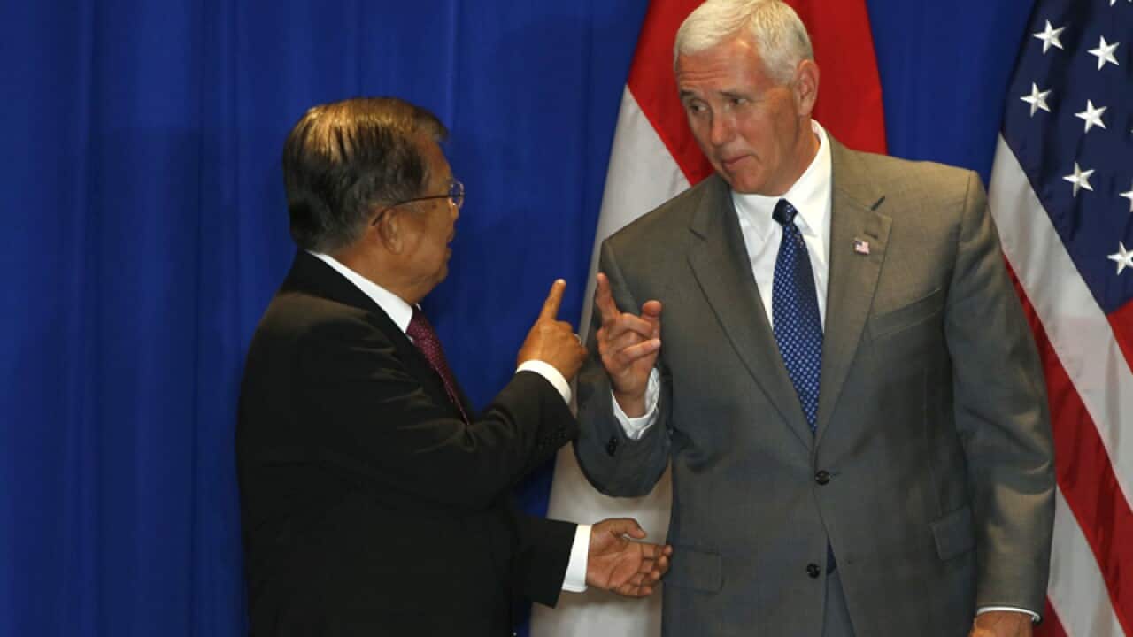 US Vice President Mike Pence, Indonesian Vice President Jusuf Kalla