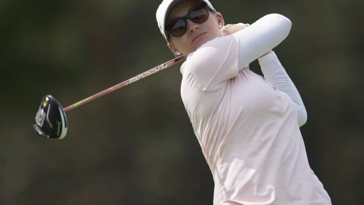 Sarah Jane Smith, of Australia watches her drive