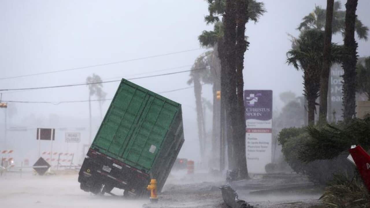 A power generator tips in in front of Texas