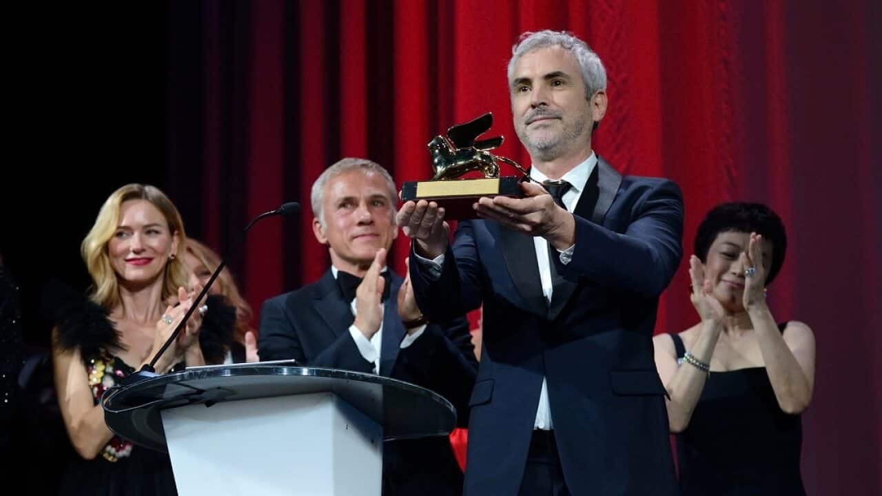Alfonso Cuaron receives the Golden Lion for Best Film Award for 'Roma' attending the Closing Ceremony of the 75th Venice International Film Festival (Mostra) in Venice, Italy on September 08, 2018. Photo by Aurore Marechal/ABACAPRESS.COM.