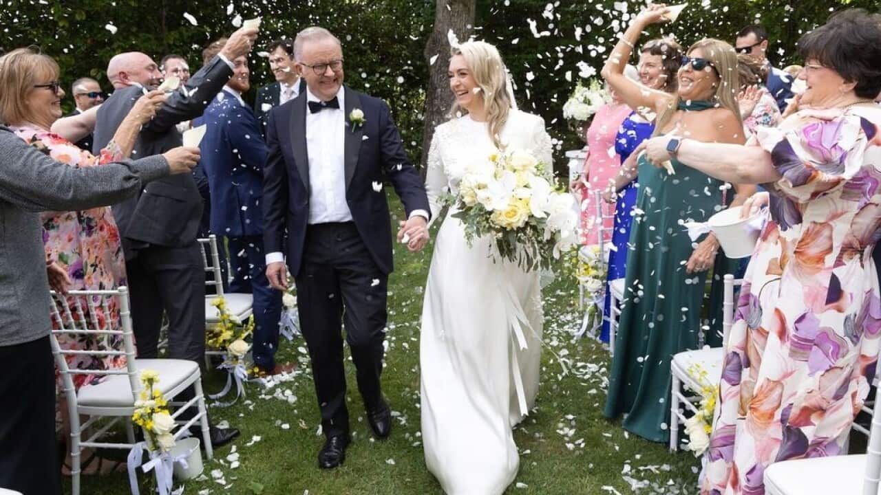 Prime Minister Anthony Albanese and fiancee Jodie Haydon at their wedding (Supplied) (1).jpg