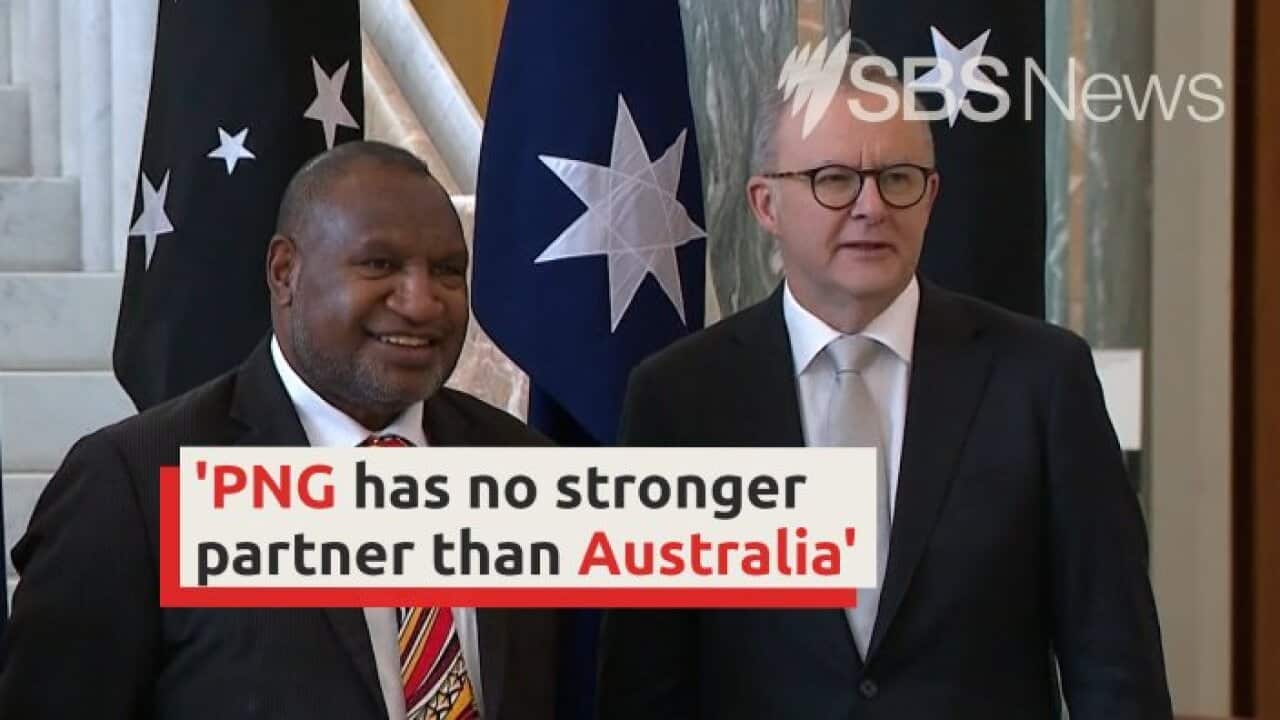 Journalist reports on Prime Minister Anthony Albanese landing in Papua New Guinea