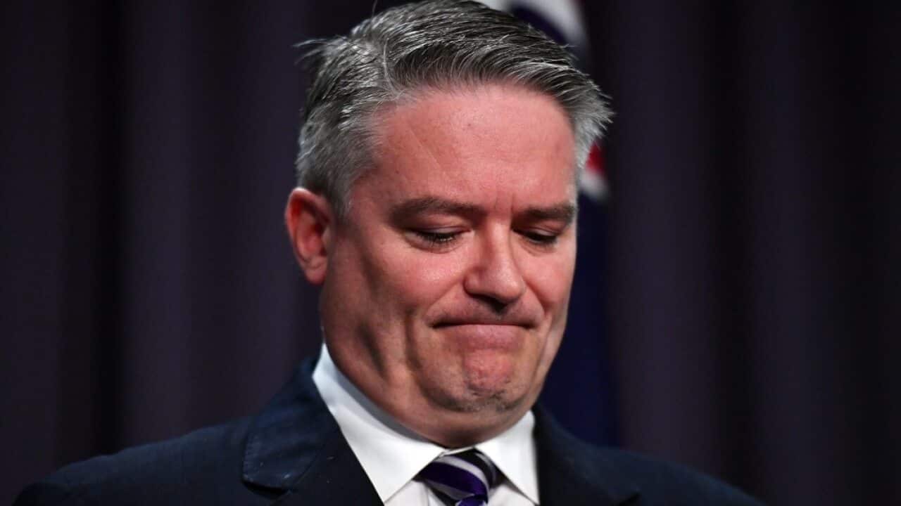 Minister for Finance Mathias Cormann during a press conference as he hands down the Mid-Year Economic and Fiscal Outlook 2018/19 at Parliament House in Canberra, Monday, December 17, 2018. (AAP Image/Mick Tsikas) NO ARCHIVING