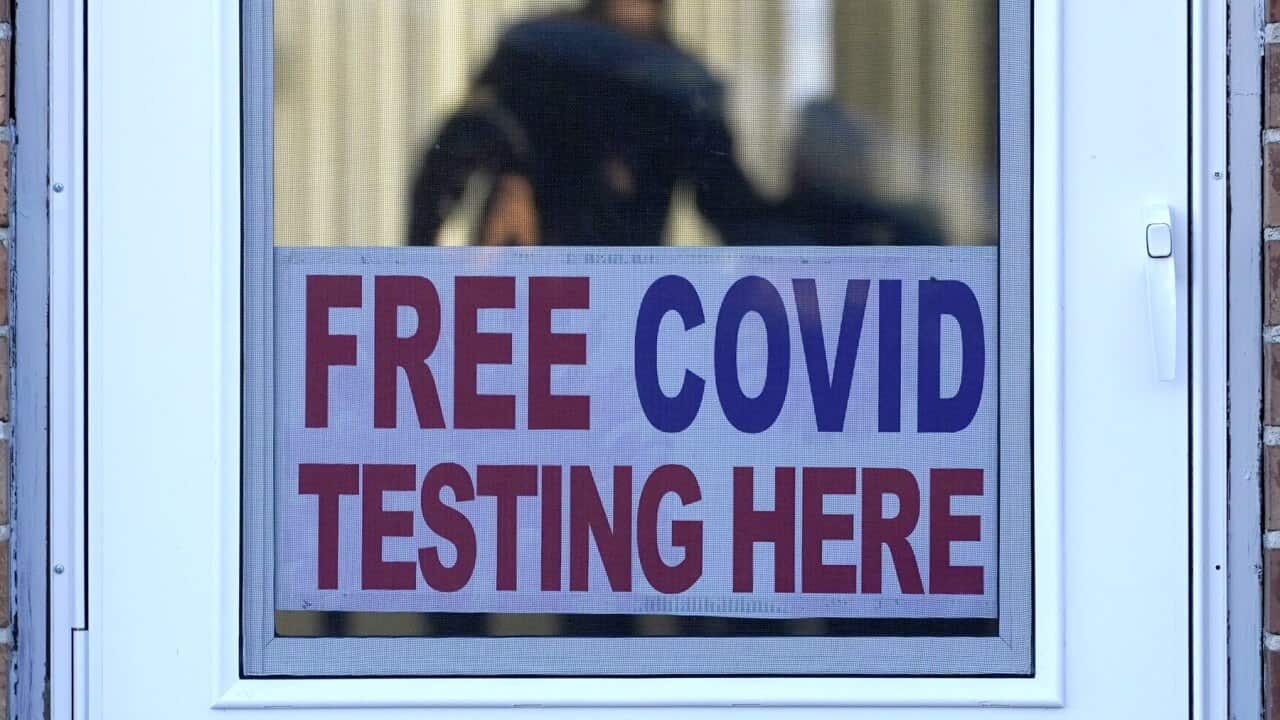 A coronavirus testing sign
