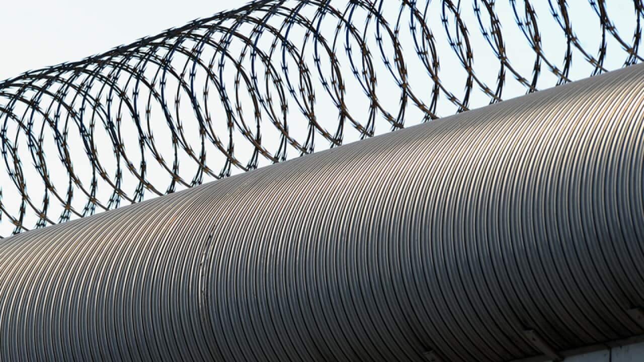 An outer fence at a prison