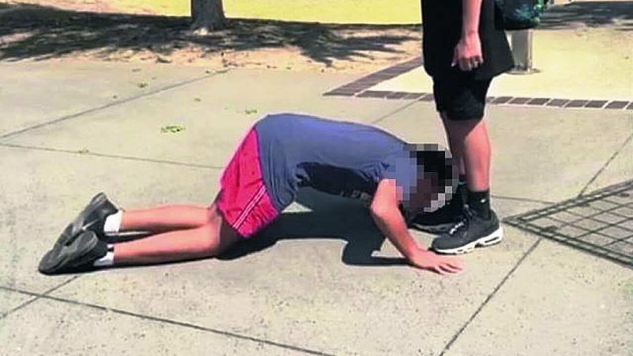 A Jewish boy was allegedly made to kiss the shoees of a Muslim student.