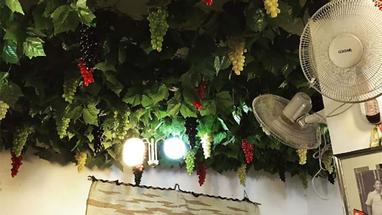 Grapes on ceiling