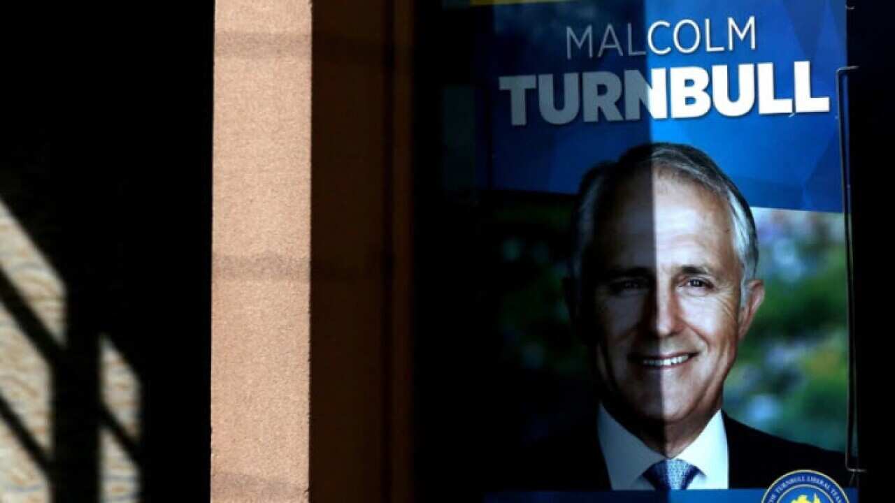 تصویر مالکوم ترنبل نخست وزیر پیشین استرالیا بر روی دفتر انتخاباتی اش در ونت ورت سیدنی