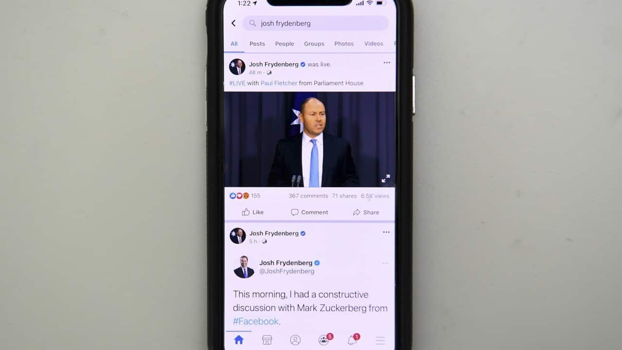 The facebook live video of Australian Treasurer Josh Frydenbergs press conference
