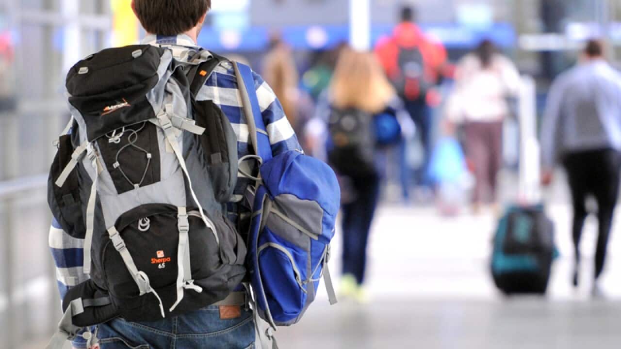 A backpacker in Melbourne