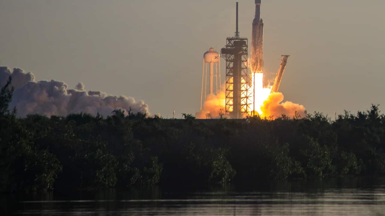 Lansiranje NASA-ine rakete SpaceX Falcon Heavy koja nosi svemirski teleskop Nancy Grace Roman
