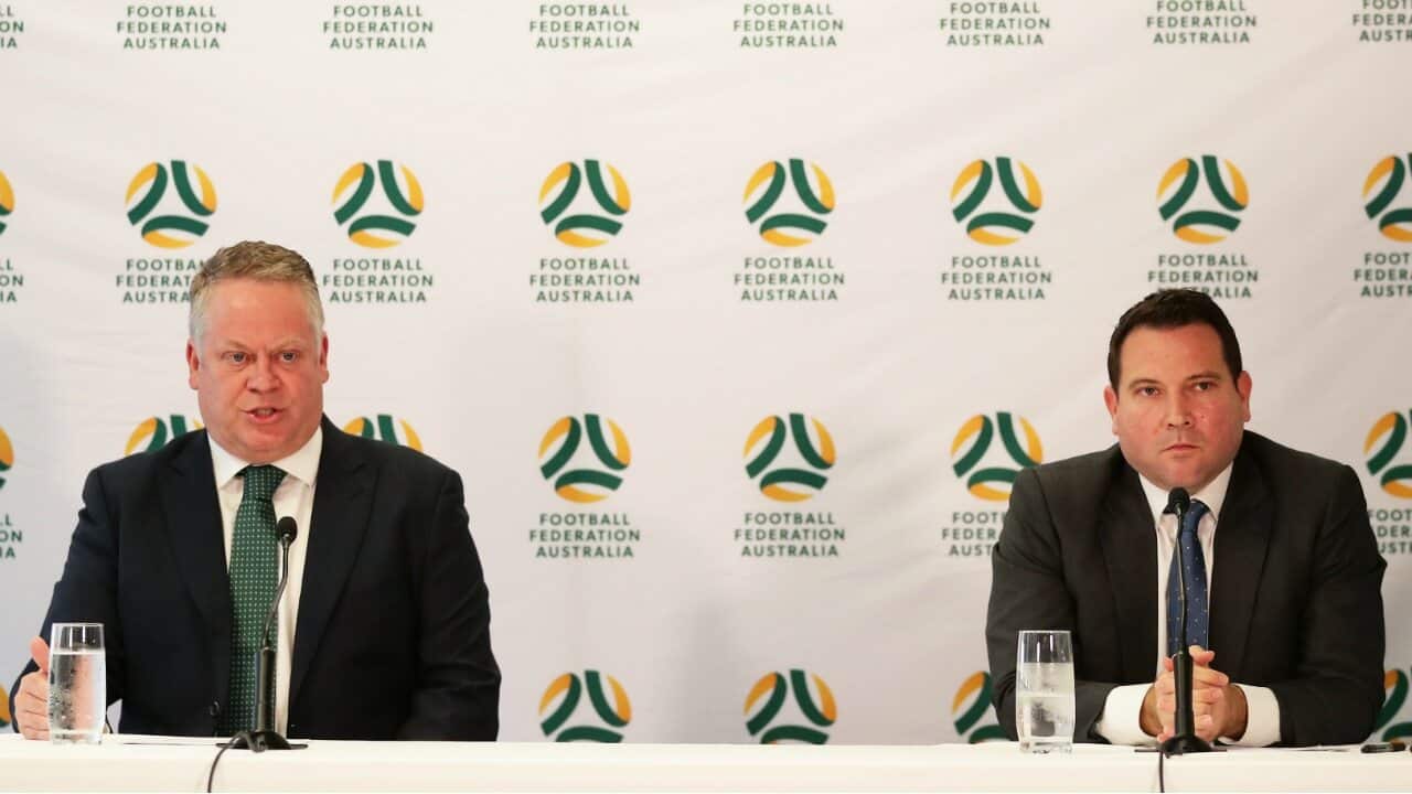 FFA Head of Leagues Greg O'Rourke alongside CEO James Johnson