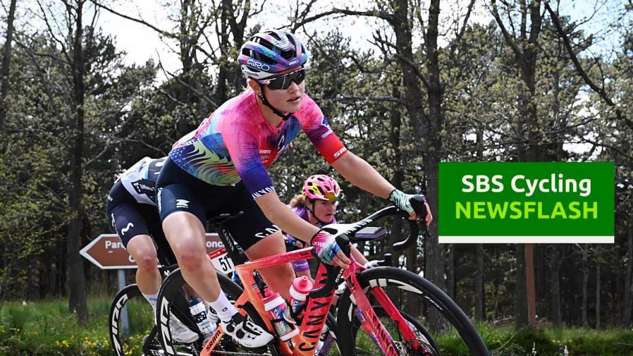 BORJA, SPAIN - MAY 07: Neve Bradbury of Australia and Team CANYON//GRAM zondacrypro competes during the 11th La Vuelta Femenina 2025, Stage 4 a 111.6km stage from Pedrola to Borja / #UCIWWT / on May 07, 2025 in Borja, Spain. (Photo by Szymon Gruchalski/Getty Images)