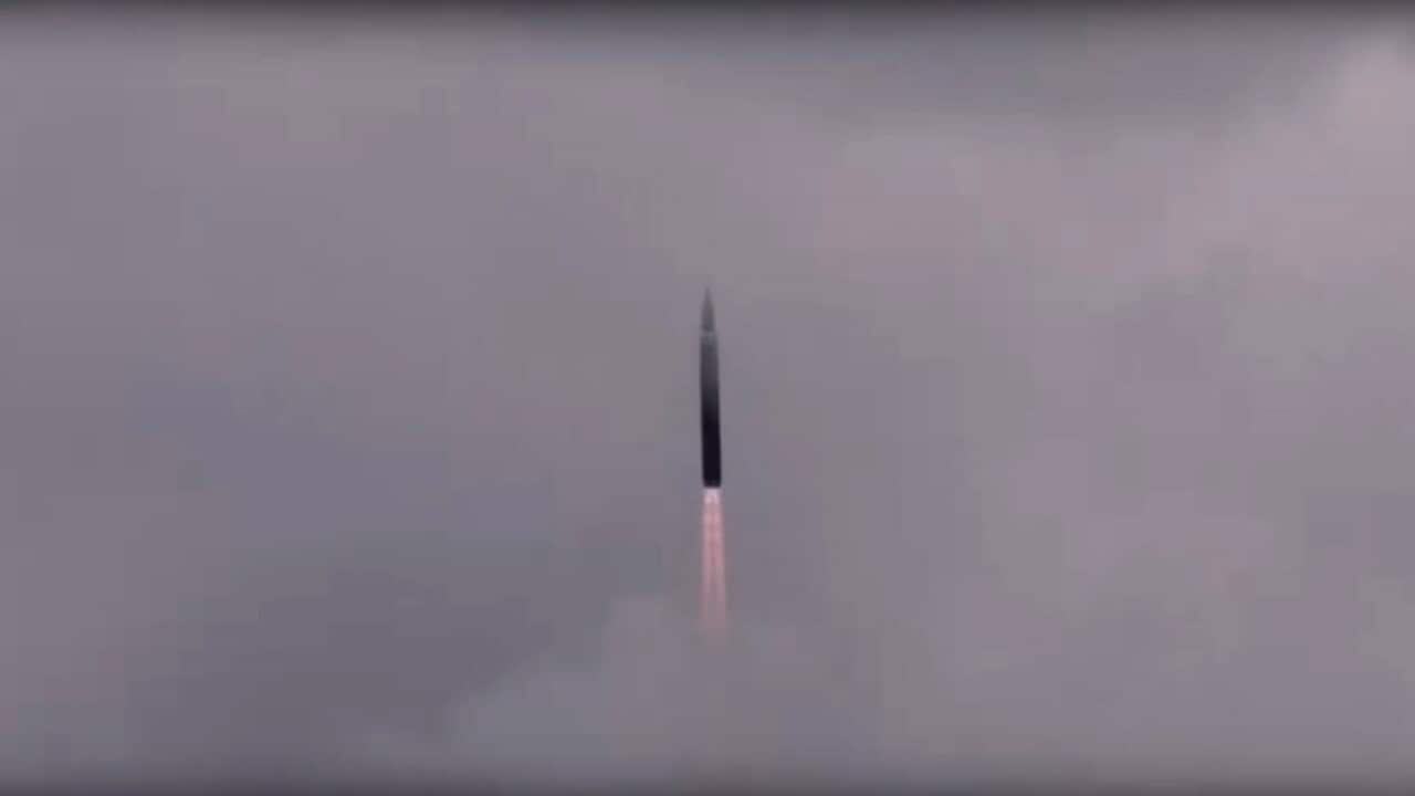 Russian Avangard hypersonic strategic missile system equipped with a gliding hypersonic manoeuvering warhead (AAP)