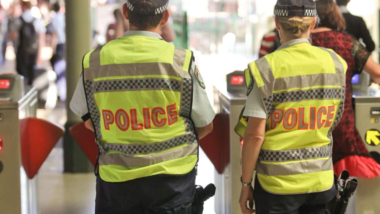 Police on patrol at Sydney's Central Station