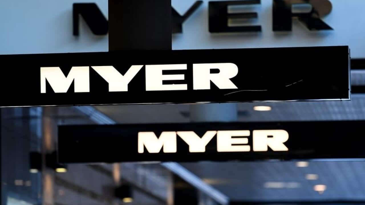 Myer sign in Brisbane.