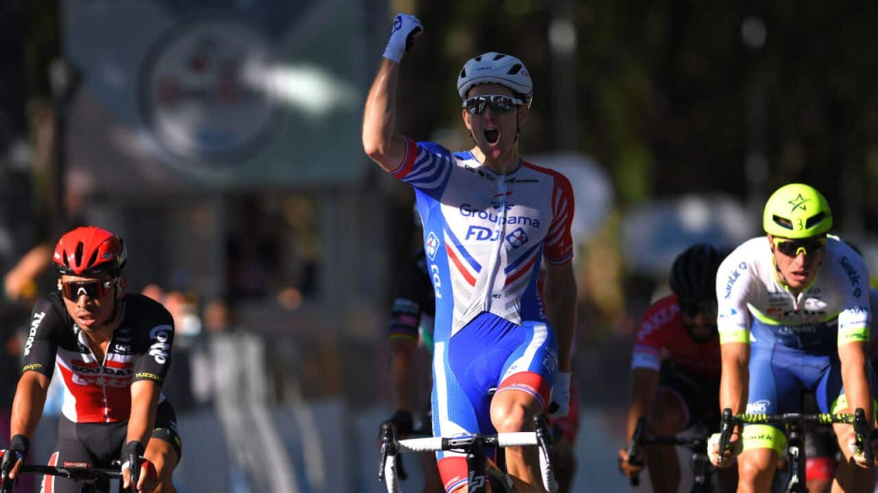 Caleb Ewan finishes second to Arnaud Demare at Milano-Torino