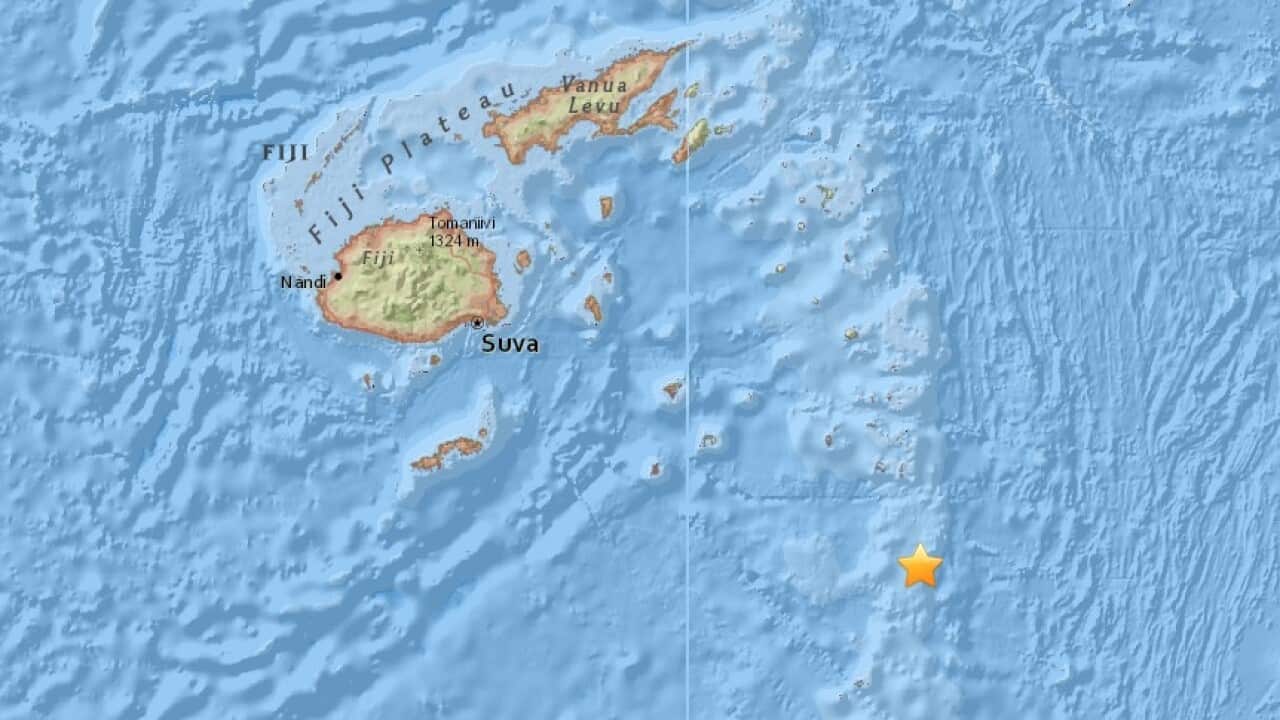 Image of where the quake struck off Fiji