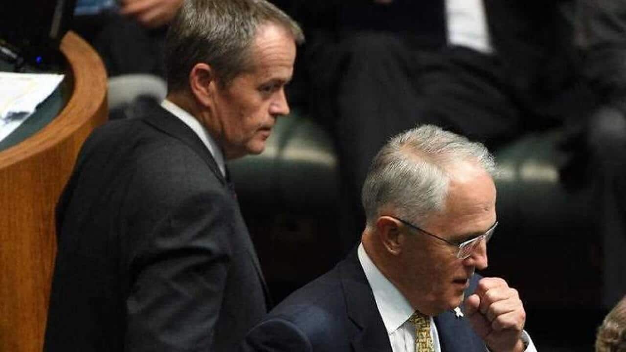 PM Turnbull and Labor leader Bill Shorten in Parliament