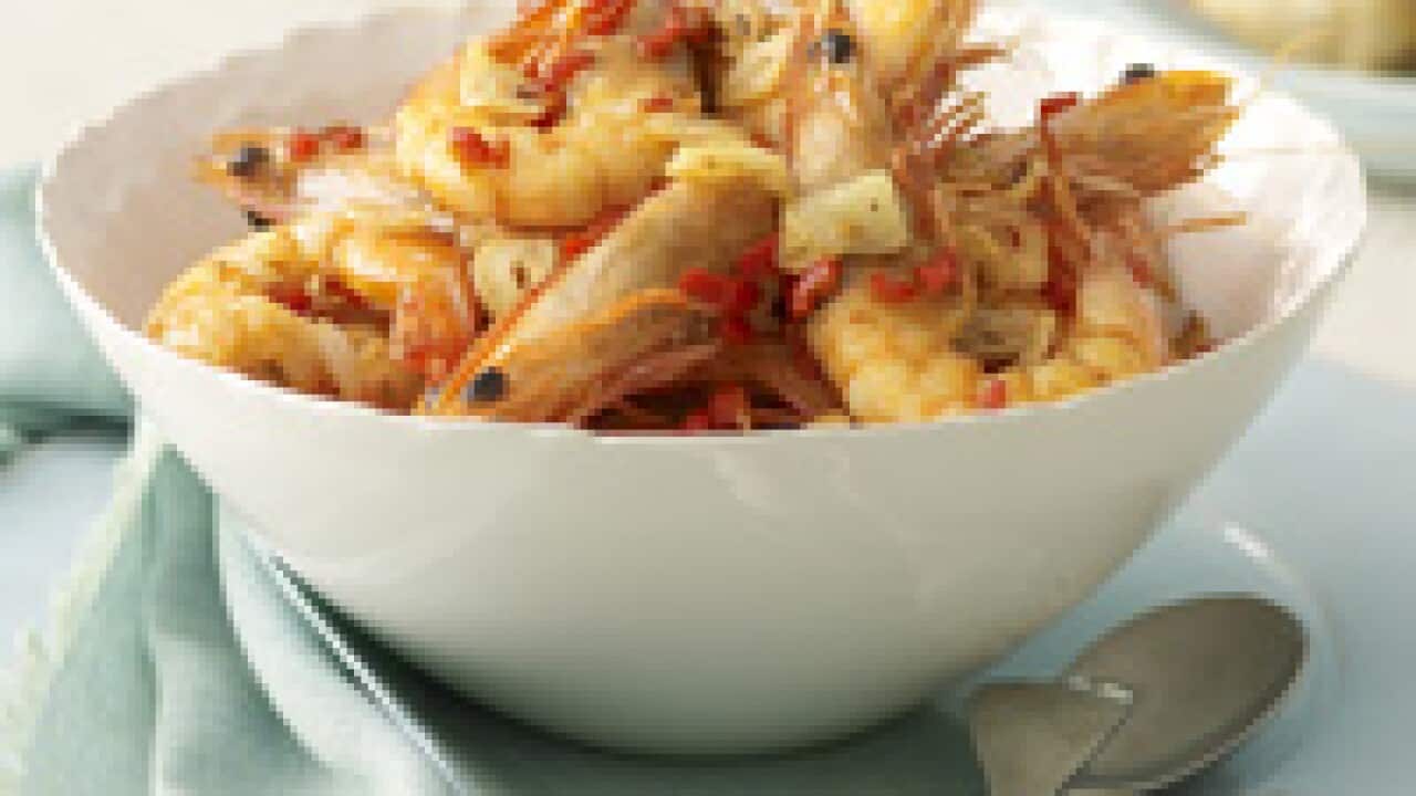 Garlic and chilli prawns
