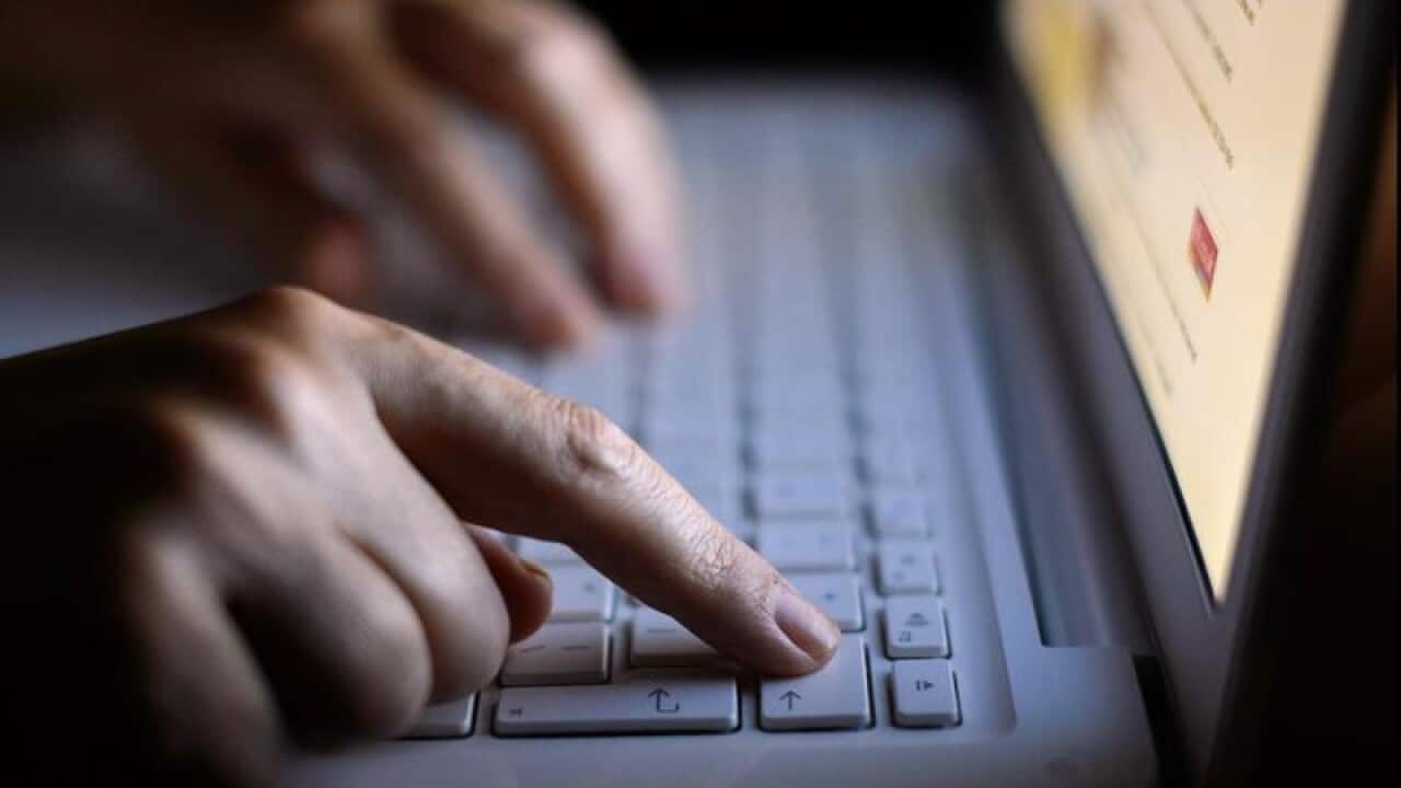 person using computer